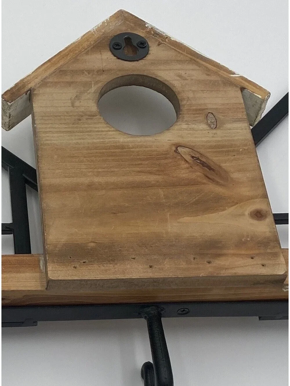 Rustic Farmhouse Birdhouse Wall Hook Rack Decor